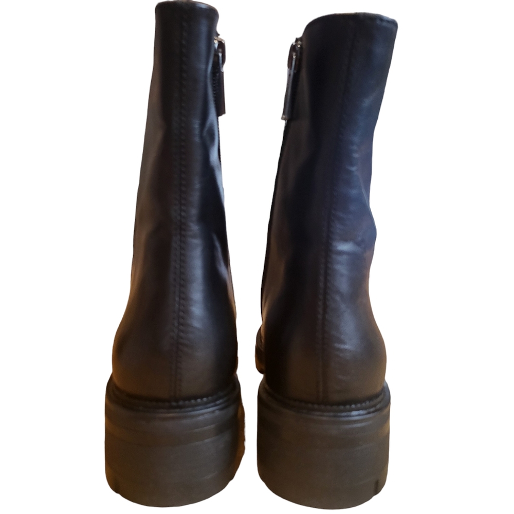 Dolce Vita Lottie Almond Toe Leather Combat Boots Black 9.5 - Picture 5 of 8